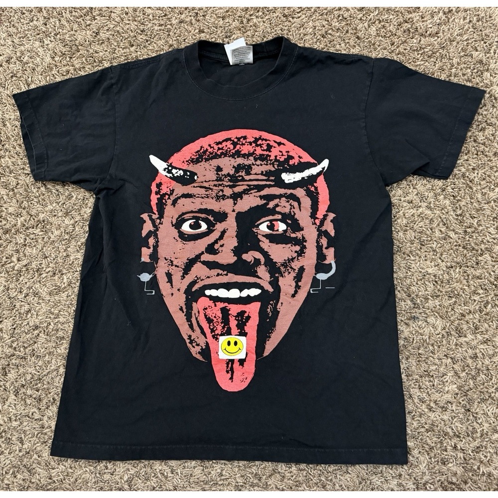 Shaka Wear Dennis Rodman Black Multicolor T-Shirt Double Sided Mens Size Medium